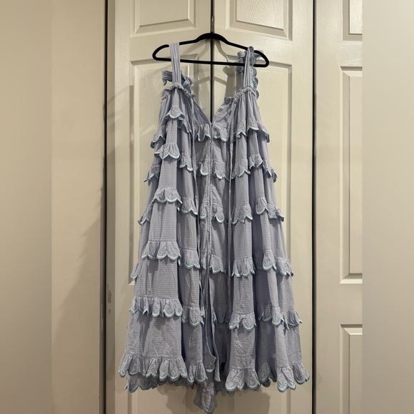 Innika Choo Dresses & Skirts - Innika Choo Blue Scallop Frill Dress